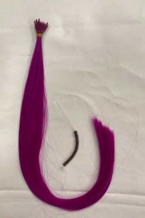 Fiber Renkli Boncuk Kaynaklık Saç Pembe 10 Adet +Takım Boncuğu